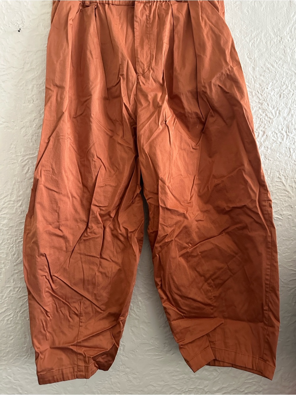 Anthropologie Maeve Curve Barrel Pants Poplin Terracotta Orange Medium - Picture 8 of 13